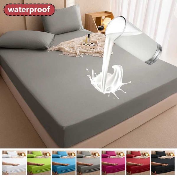 100% waterproof mattress protector with elastic band, anti-slip, fits Queen/King sizes 90/140/160x200cm W240907
