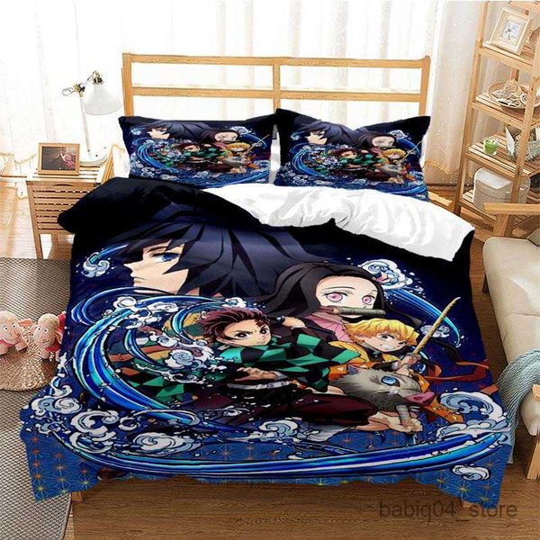 3D Demon Slayer anime bedding set for kids, available in single, twin, and full sizes  

Stylish Demon Slayer comforter and duvet cover set, perfect gift for boys and girls  

High-quality anime-th...