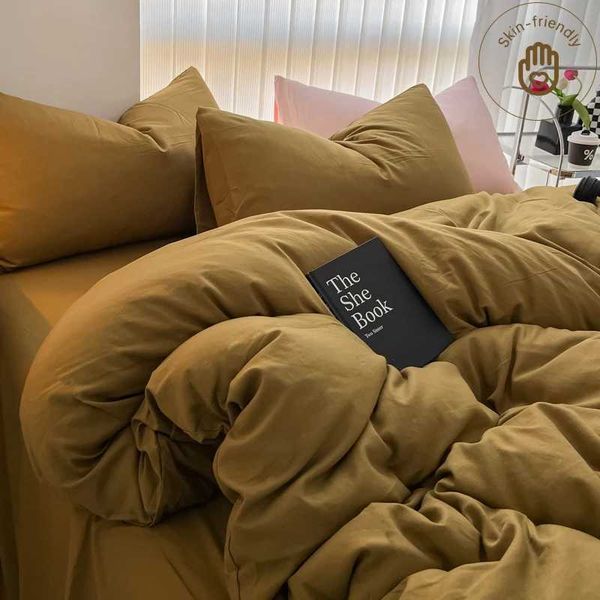 3-piece bedding set with one zippered duvet cover and two pillowcases in solid colors, ultra-soft and washable