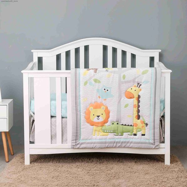 3-piece crib bedding set for boys and girls, featuring quilts and baby crib accessories, ideal for hot weather Q240228