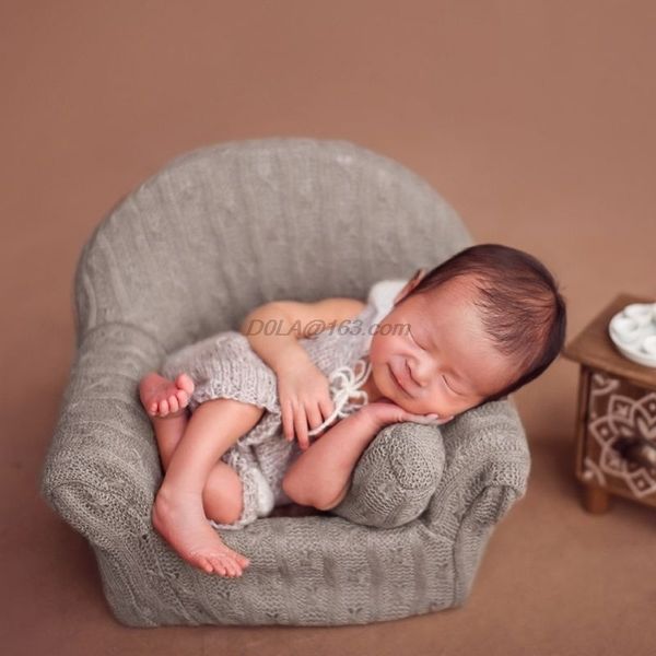 3-piece newborn photography sofa set with armchair pillows for infant posing props