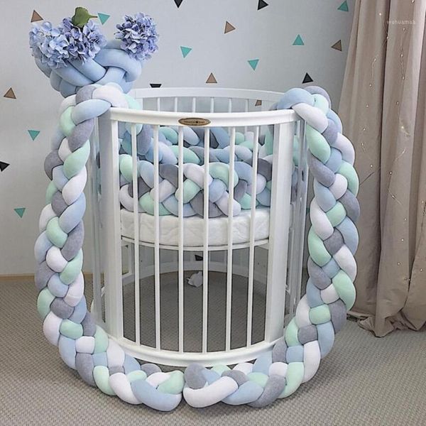 Baby Bumper Newborn 4 twist Pure Cotton Weave Plush Knot Crib Decor Ball Protector Infant Room Bed Decoration