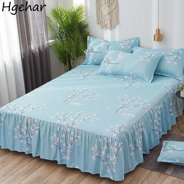 Bedding with printed elastic bands for queen and king beds, skin-friendly bedroom decor