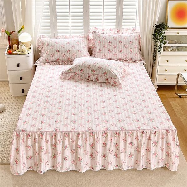 Bonenjoy 100% cotton floral bedding set, skin-friendly and perfect for home use, excluding pillowcase 241107