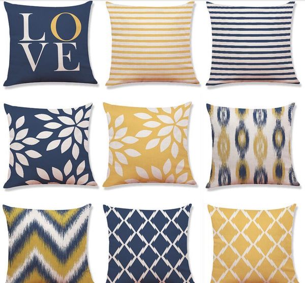 Cotton geometric print 18x18 inch Euro pillowcase for sofa or home decor