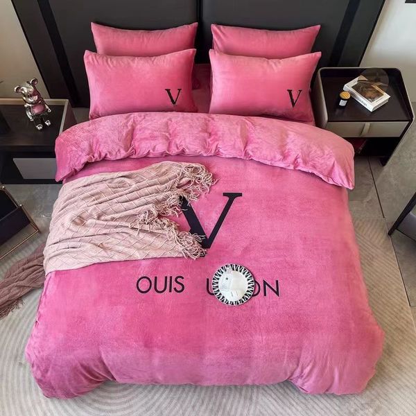 Designer 4 thickened crystal veet warm bedding Winter 3 piece set beding