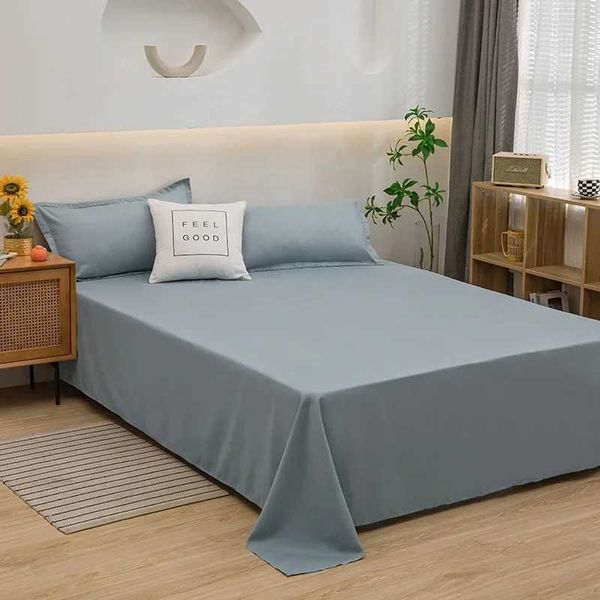 Dormitory single bed sheet sets in solid colors, simple and pre-washed cotton for students
