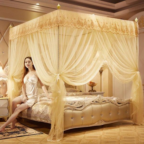 Elegant double bed mosquito net for repelling insects, a canopy tent with bed curtains