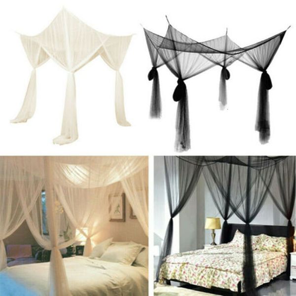 Elegant white canopy mosquito net for king or queen beds, ideal for home and outdoor insect protection
