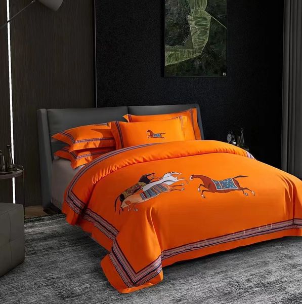 European 100% cotton digital print 1.8m oversized bed set with four pieces in designer style