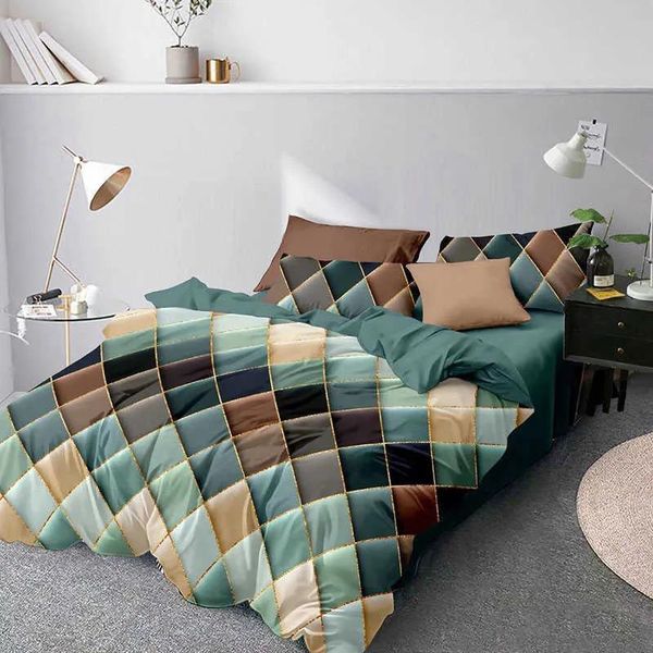 Geometric bedding set for bedroom, durable king size quilt cover in premium quality