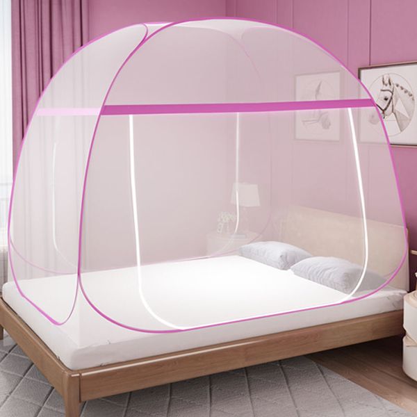 High-quality folding mosquito net for beds with zipper, suitable for both children and adults, designed like a Mongolian yurt