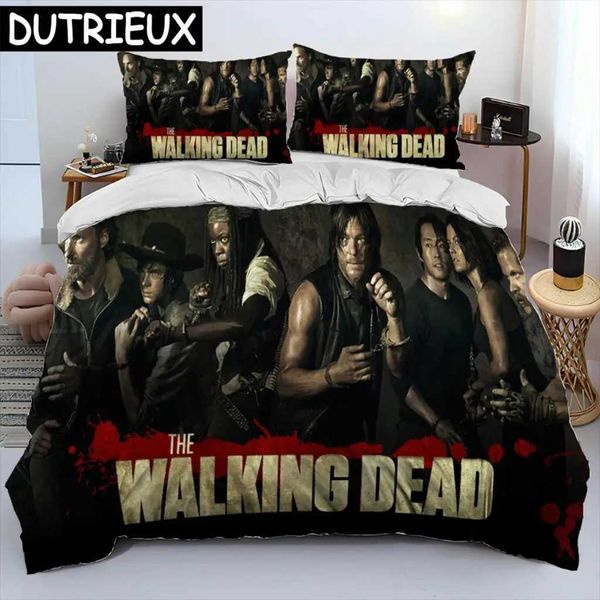 Horror-themed Walking Dead Lincoln bedding set with a cozy duvet cover for large beds