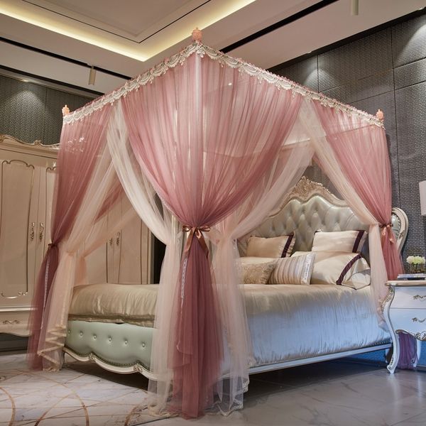 Luxurious European lacquer bracket double layer gauze court mosquito net