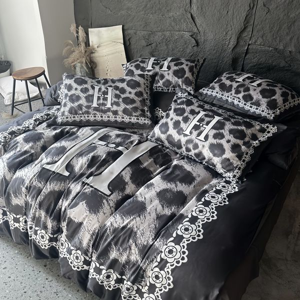 Luxurious leopard print bedding set with fashionable design for ultimate comfort in king or double beds