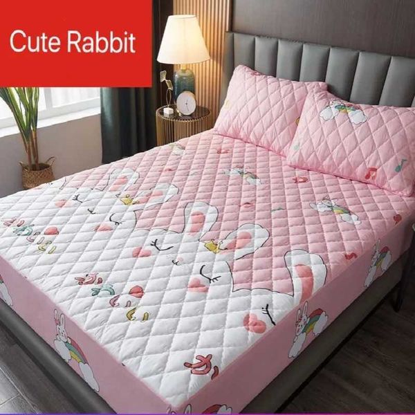 Luxurious waterproof embroidered mattress cover with cute cartoon design, soft and protective for home bedroom decor