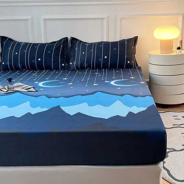 Personalized high-end breathable bed pad with linen cover, includes free classic fabric pillowcase W240907