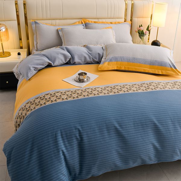 PG Autumn and Winter thick pure cotton brushed bedding set, 2024 new dormitory three-piece set including sheet and duvet cover