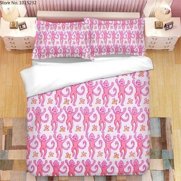 Pink Roller Rabbit's 3D printed duvet cover set includes comforter and bedclothes for stylish bedding