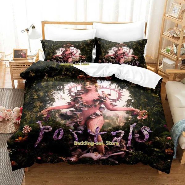 Popular Melanie Martinez themed bedding set featuring cartoon anime designs, a 3-piece duvet cover for kids and adults with cute 3D kawaii girl prints