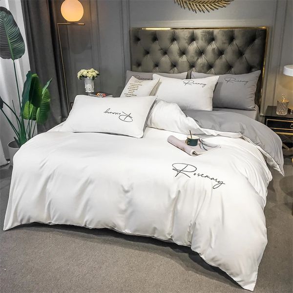 Queen size embroidered duvet cover and sheet set, soft and skin-friendly from the 2024 collection
