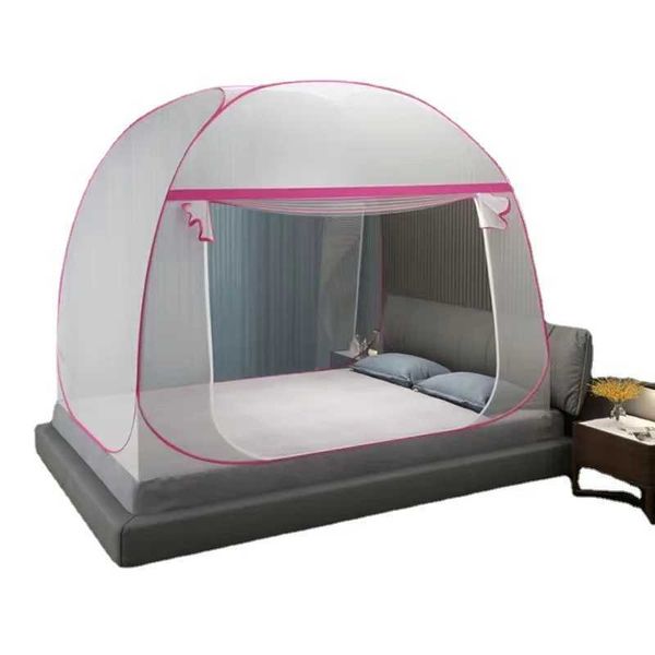 Self-standing mosquito net tent for camping, portable folding design suitable for both babies and adults, with decorative bottom S2462504