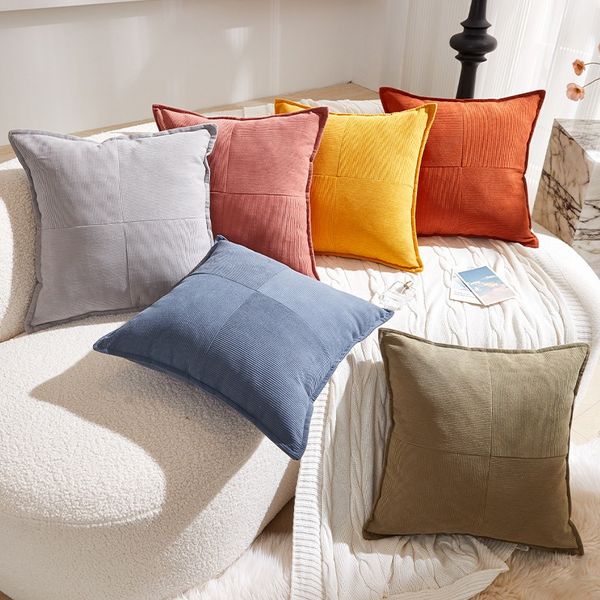 Textured 45x45CM solid color pillow cover for sofa or bed decor