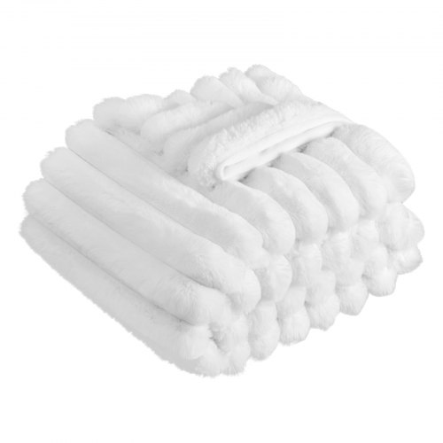 VEVOR 50x60 inch faux fur throw blanket, soft cozy lightweight bed cover