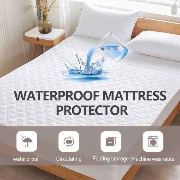 Waterproof mattress protector with breathable, noiseless sheet cover featuring deep pockets