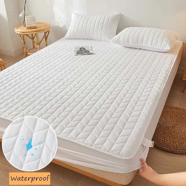 Waterproof white laminated elastic mattress cover without pillowcase for household bedding