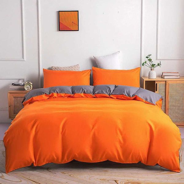 Winter Summer Orange Grey Bedding SetDouble Solid SideDuvet Cover+case (Excluding Filler) Bed SetQueen Full King2/3pc X250203

Orange and grey solid duvet cover set with pillowcase for queen, full ...